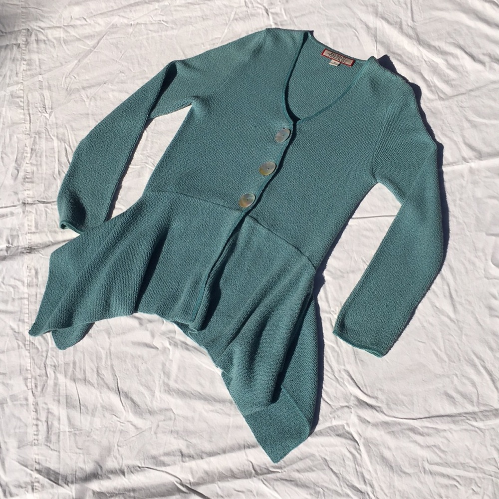 Beyond Threads cardigan with peplum.